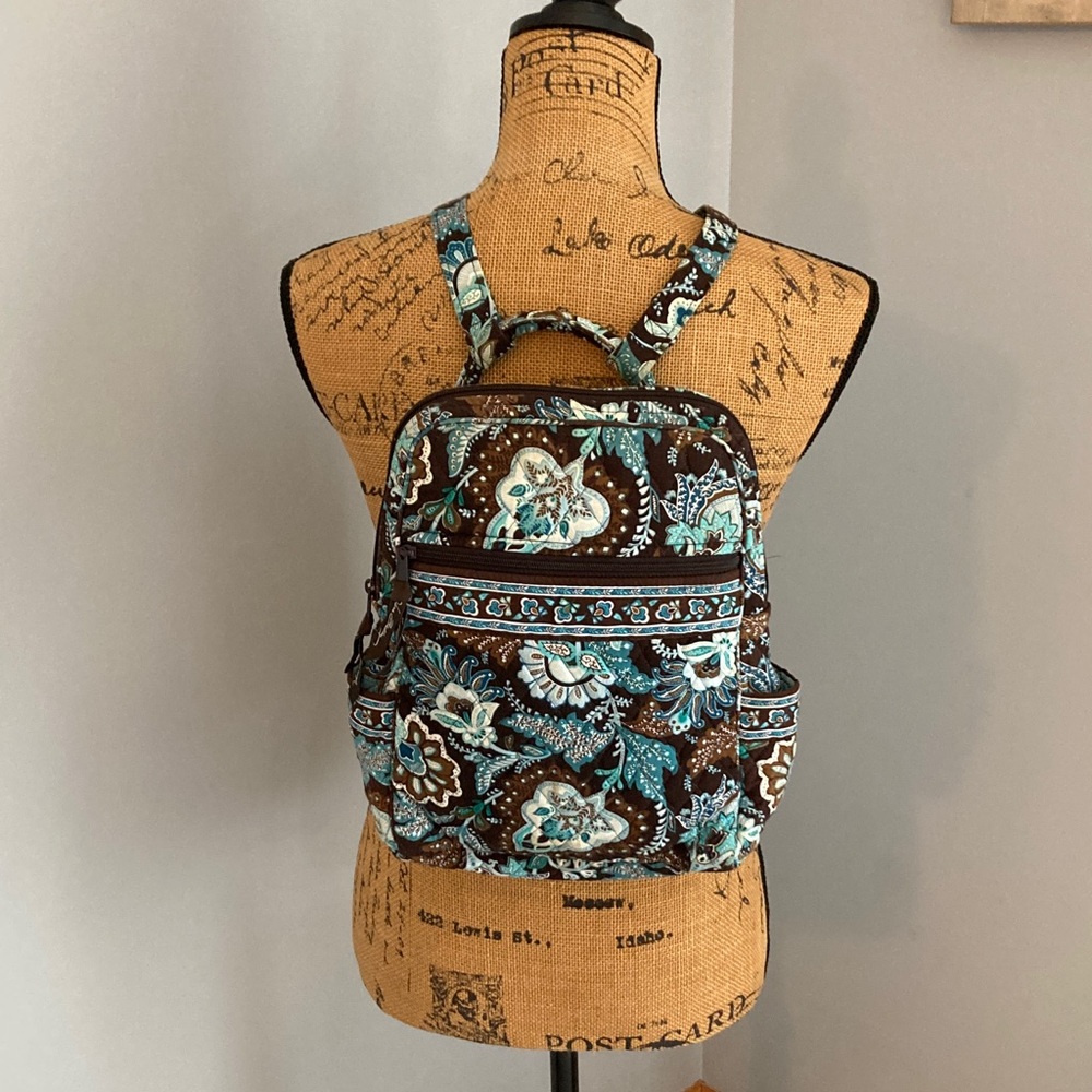 Vera Bradley Java Blue Mini Backpack Made In Usa - image 1